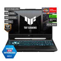 Laptop Gamer Asus TUF Gaming A15 15.6" Ryzen 5 7535HS 8GB 512GB RTX 3050 (FA506NC-HN011W)