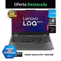 Laptop Gamer Lenovo LOQ 15IAX9 15.6" FHD Intel Core i5-12450HX 8GB 512GB SSD NVIDIA GeForce RTX 3050 6GB Windows 11 